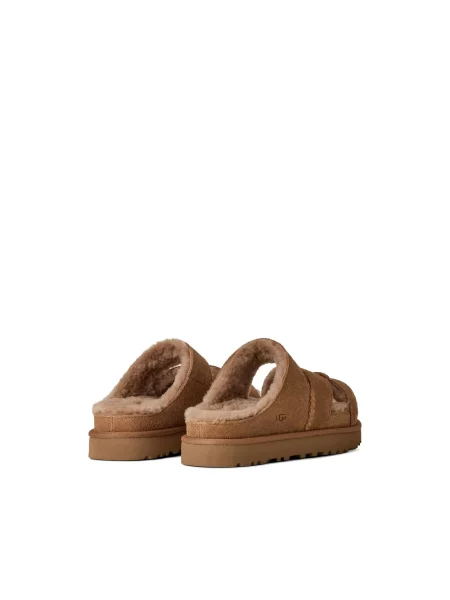 Klapki Ugg z logo brązowe