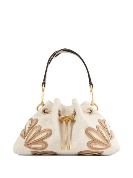 Geantă Jimmy Choo din piele cu aplicații alb