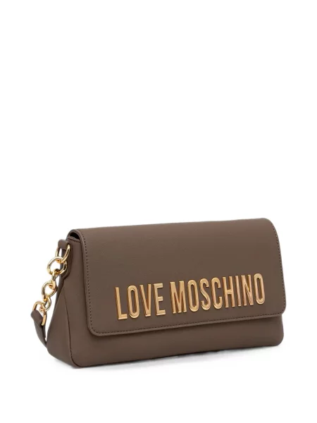 Geantă Love Moschino cu autograf maro
