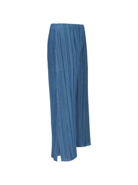 Pantaloni Pleats Please Issey Miyake albastru