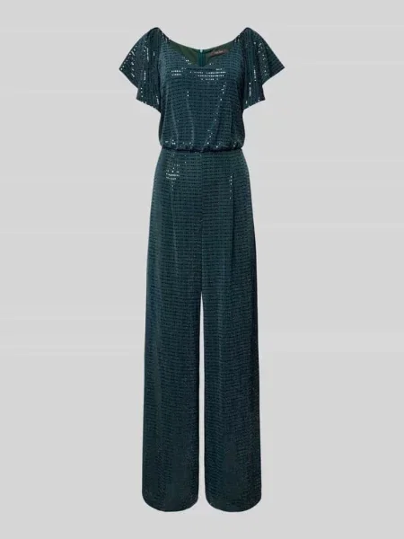 Kombinezon z efektem błyszczącym z dekoltem w serek Vera Mont