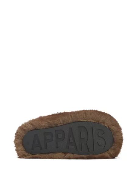 Papuci de casă Apparis cu blană maro