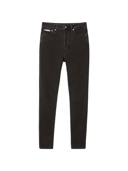 Blugi skinny Calvin Klein Jeans cu talie înaltă negru