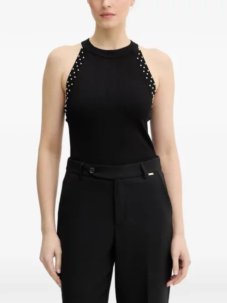 Top Fracomina cu tepi cu gât halter negru