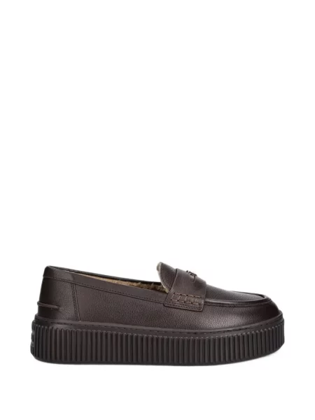 Pantofi loafer Furla cu autograf maro