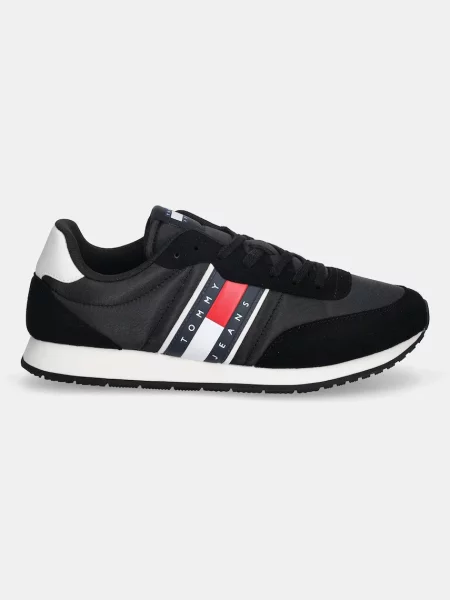 Tommy Jeans Sneakers | piele întoarsă negru