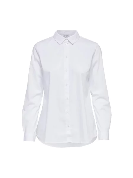 Koszula Jacqueline De Yong z długim rękawem popelinowa biała