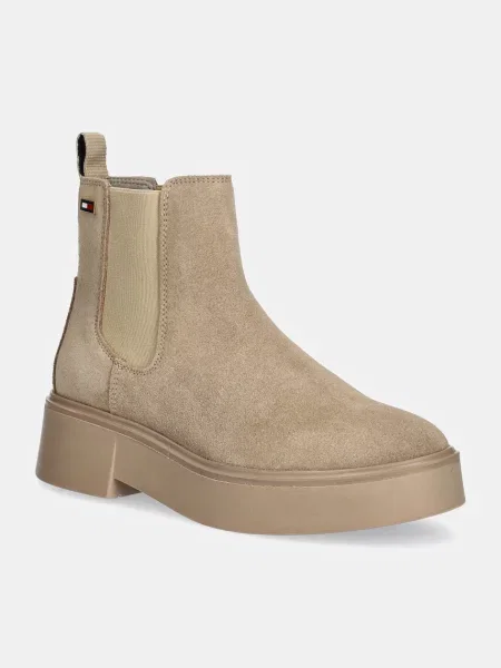 Semišové tenisky Tommy Hilfiger béžová