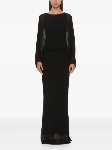 Rochie maxi Christopher Esber de mătase de costum negru