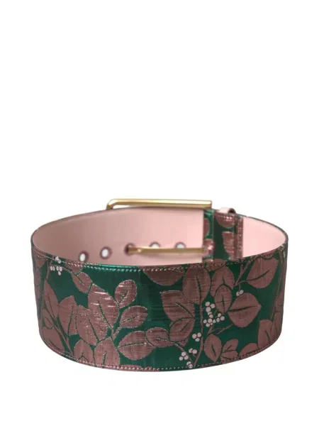 Cu centură curea Dolce & Gabbana cu model floral din jacard verde