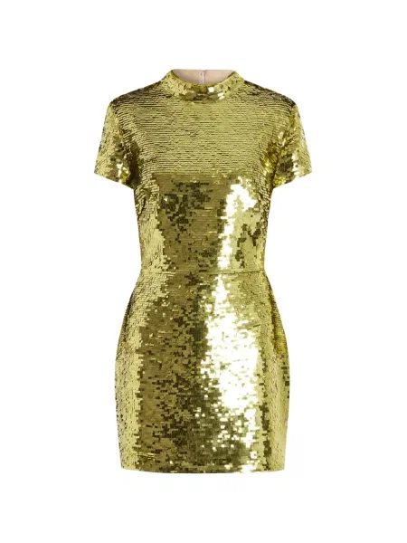 Rochie mini 16arlington cu paiete de costum verde