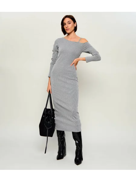 HUGO Rochie Nalatina gri