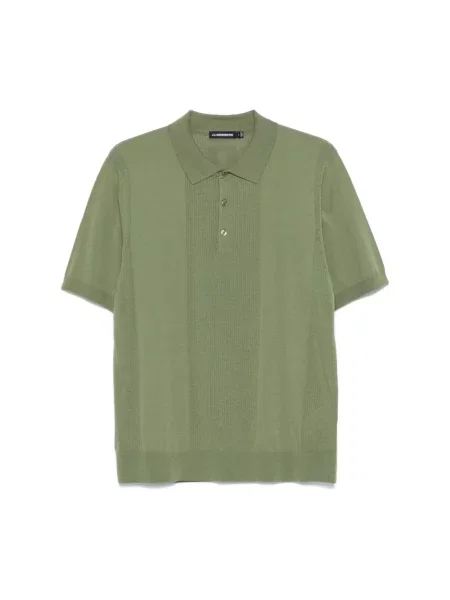 Koszulka polo J.lindeberg w paski z paskiem zielona