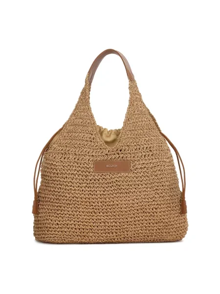 Torebka skórzana Kazar skórzana beżowa