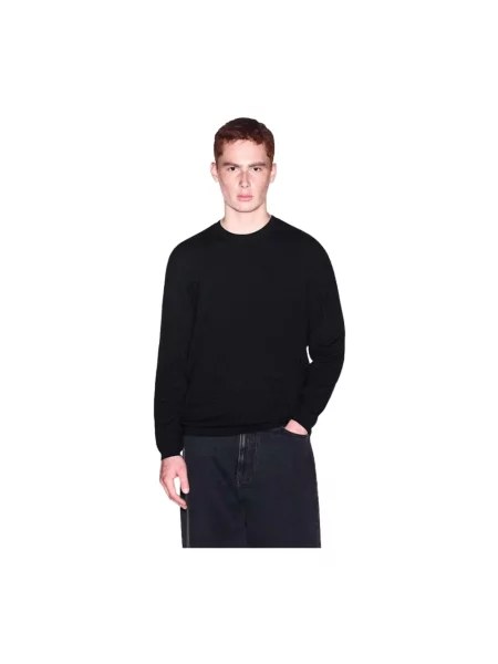 Armani Exchange sweter z wiskozą czarny