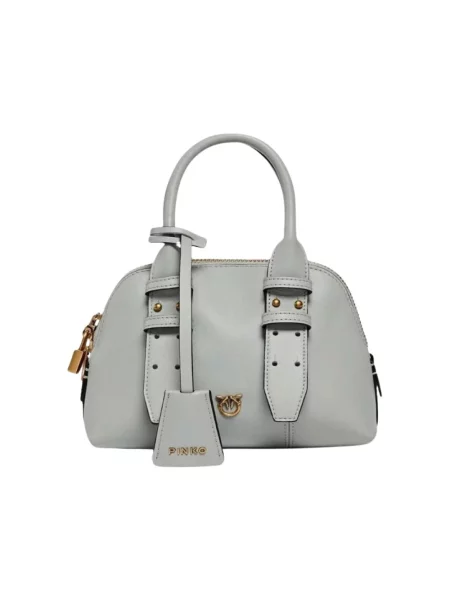 Mała mały torebka skórzana Pinko skórzana szara