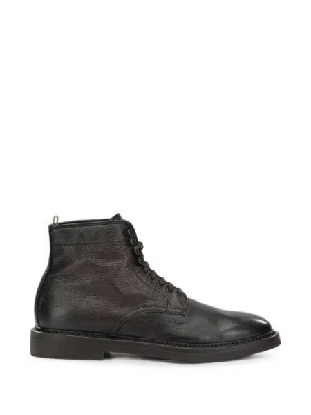 Botine Officine Creative cu șireturi din piele maro