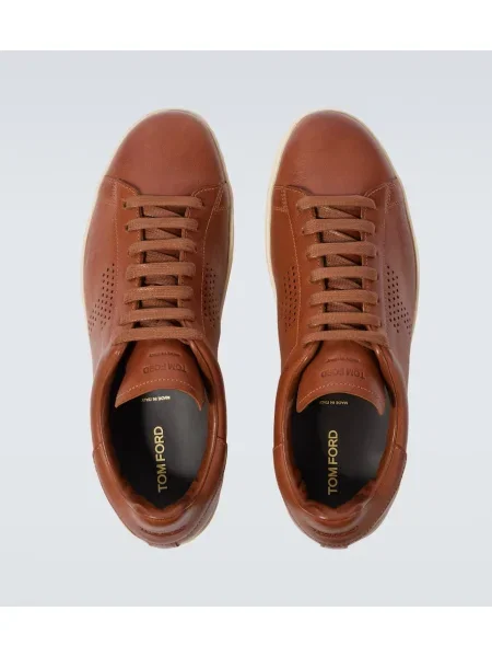 Sneakerși Tom Ford din piele maro