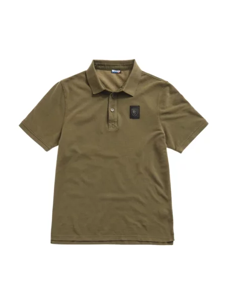Koszulka polo Blauer z logo zielona