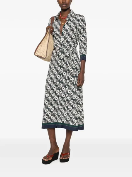 Lung rochie midi Casablanca cu imagine alb