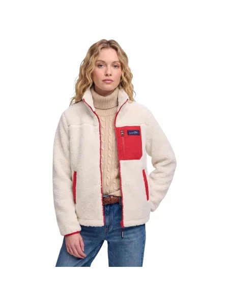 Fleecová fleecová mikina Superdry biela