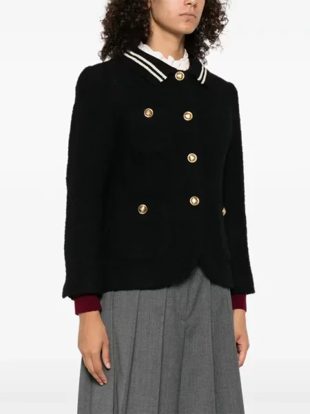 Geacă Sandro din tweed negru