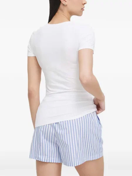 Kötött csíkos rövidnadrág Polo Ralph Lauren nyakkendővel fehér