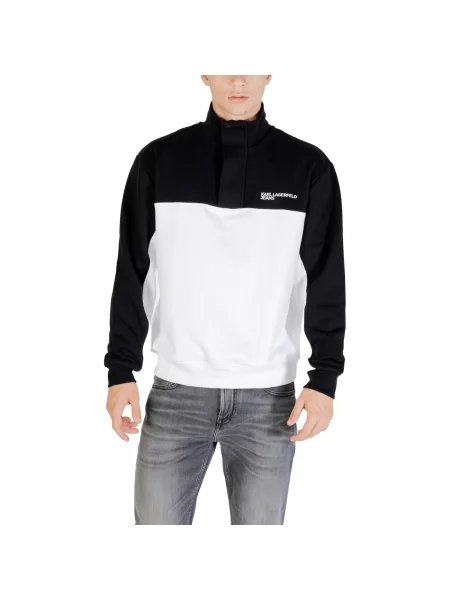 Mikina Karl Lagerfeld s polovičními zipem černá