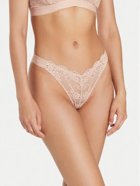 Прашки Guess JANE от полупрозрачна материя бежово