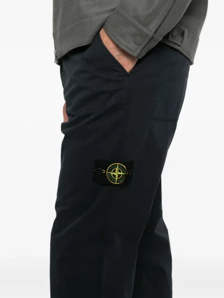Pantaloni Stone Island cu strasuri albastru