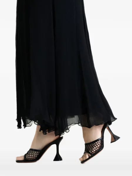 Papuci tip mules Amina Muaddi plasă negru