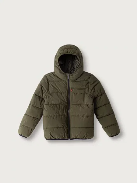 Levi's geacă petrecută pentru copii MEDIUM WEIGHT PUFFER verde