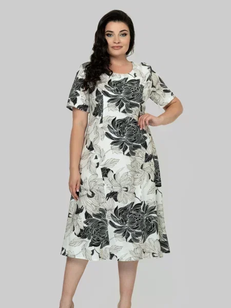 Сукня міді All Posa білий/чорний біла