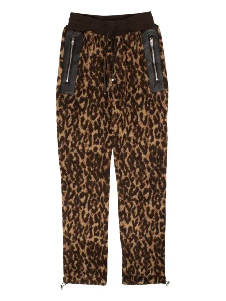 Leopardí kalhoty Amiri s potiskem hnědé