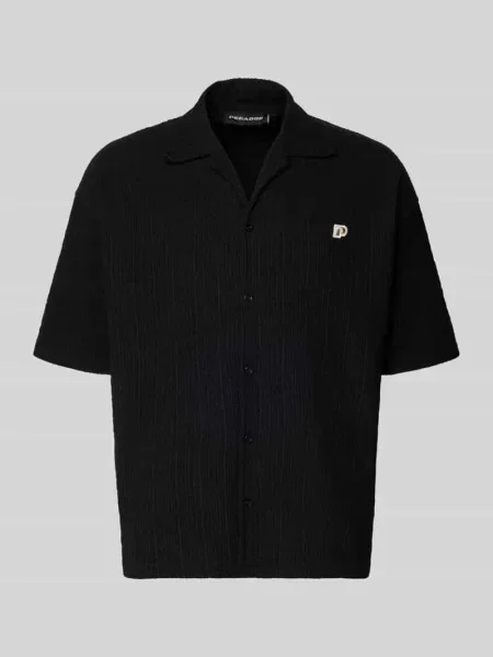 Koszula casualowa o kroju regular fit z naszywką z logo model LIBCO' Pegador czarna