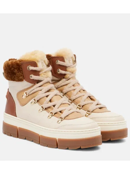 Cizme scurte Bogner din piele bej