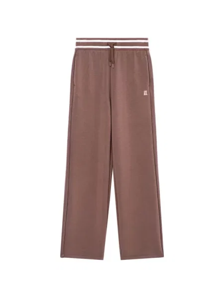 Pantaloni Armani Exchange alergare cu autograf maro