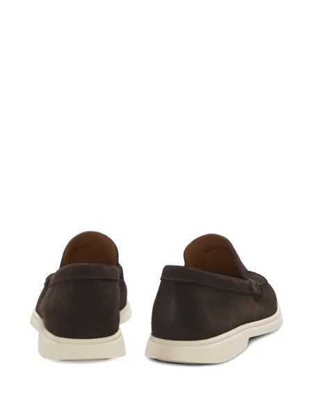 Pantofi loafer Boss din piele de căprioară maro