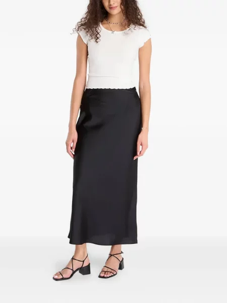 Fusta maxi Guess din satin negru