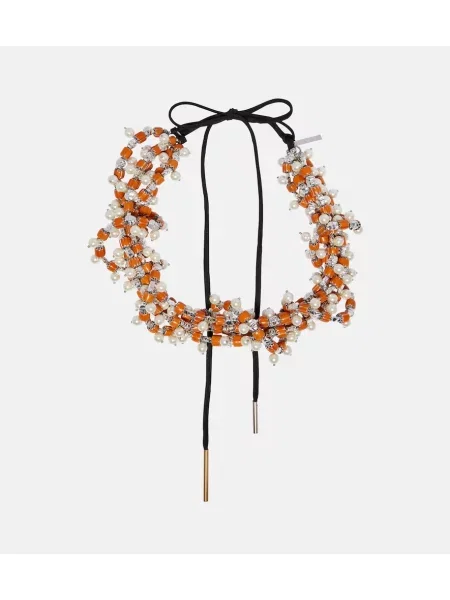 Naszyjnik Dries Van Noten z koralikami pomarańczowy