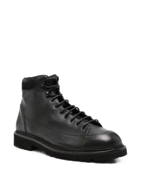 Cizme scurte Common Projects cu șireturi din piele negru