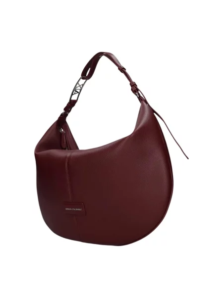 Torebka hobo Armani Exchange skórzana czerwona