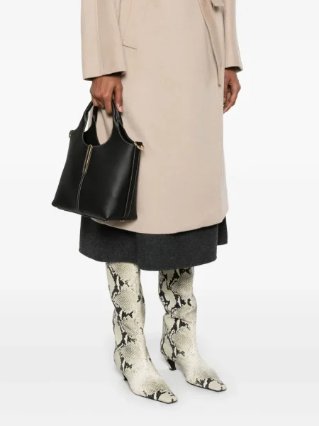 Geanta de piele Tod's din piele negru