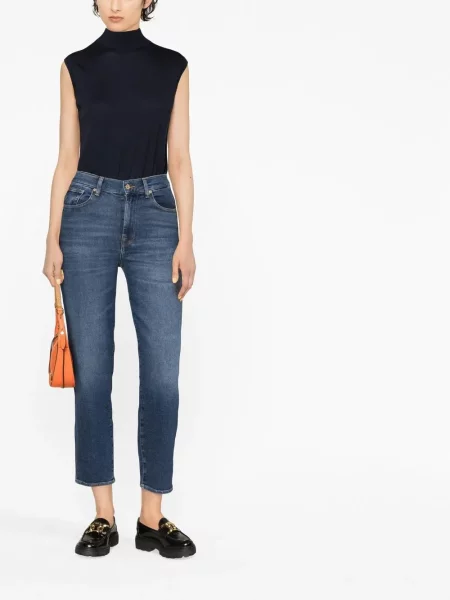 Cropp blugi skinny 7 For All Mankind albastru