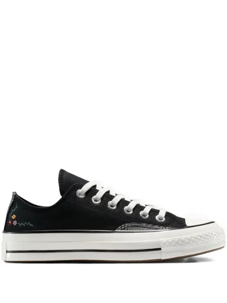 Šněrovací květinové tenisky Converse Chuck 70 s výšivkou hnědé