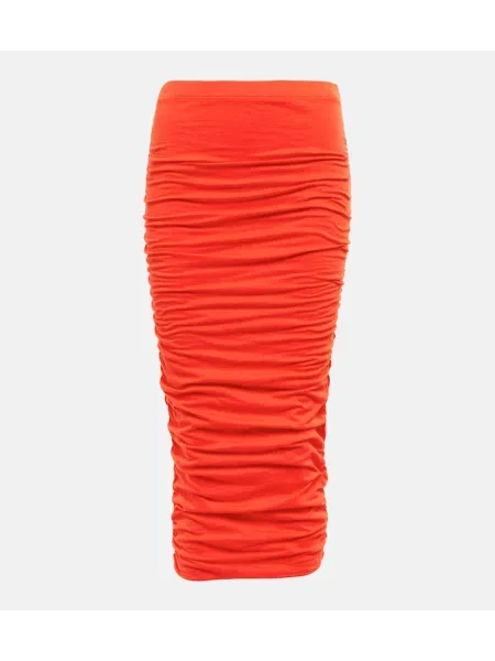 Fustă midi Velvet de catifea până la genunchi roșu