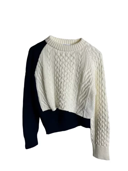 Pulover Sacai asimetric alb