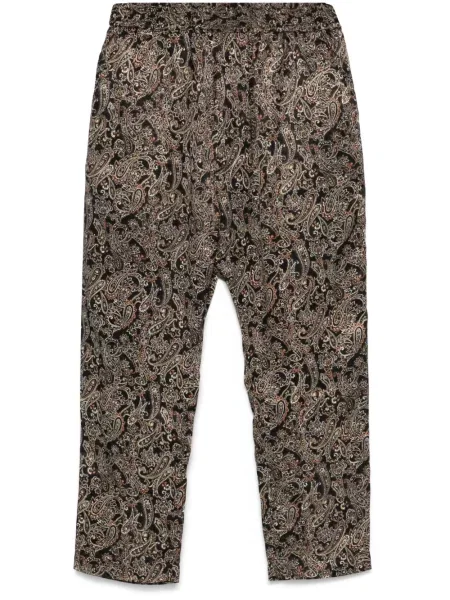Pantaloni White Mountaineering cu model paisley alb