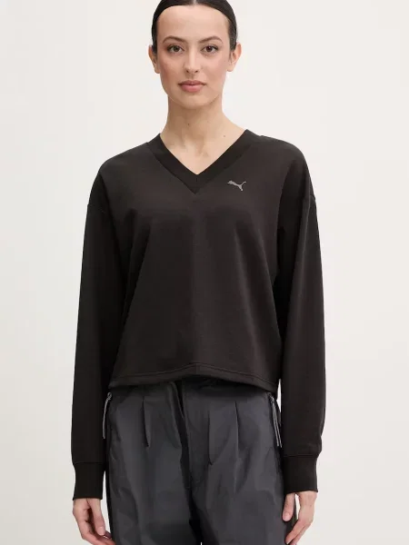 Puma bluza z bawełną Essentials Elevated czarna