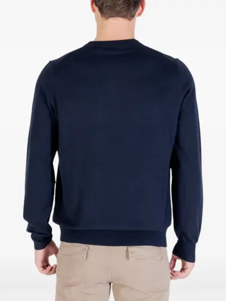 Pulover Lyle & Scott cu autograf albastru